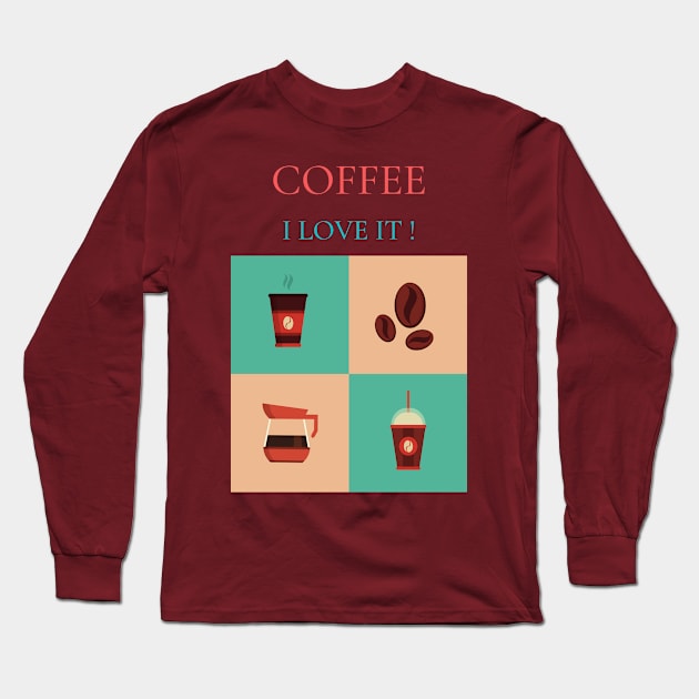 coffee Long Sleeve T-Shirt by Ledos